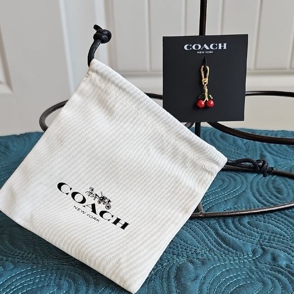 Coach Collectible Red Cherry Necklace Or Bracelet Charm NWT - Picture 4 of 4